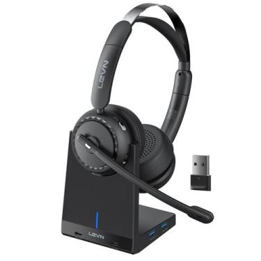 Imagem de Fone de ouvido sem fio LEVN Bluetooth com microfone 65 horas de trabal