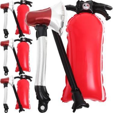 Imagem de Conjunto de suprimentos de festa, caminhão de bombeiros, aniversário, 