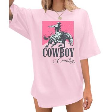 Imagem de Camiseta country de cowboy grande para mulheres: camiseta de música co