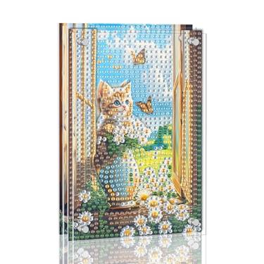 Imagem de Ginfonr Kit de pintura de arte de diamante DIY Acrylayers para adultos, gatinhos, 4 camadas, pintura magnética de diamante, decoração de mesa em pé com efeito de profundidade dinâmica, presente de