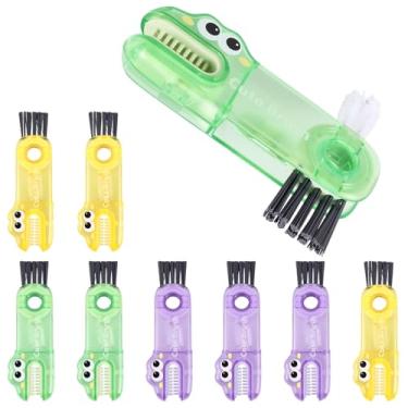 Imagem de Escova multifuncional de limpeza de garrafas 3 em 1 para descascador de xícara de chá, molde de cubo de gelo (18 peças)