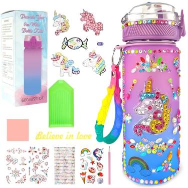 Imagem de RWWPJLLWHR Kits de decoração de garrafa de água faça você mesmo, adesivos divertidos, kits de garrafa de água para meninas, meninos, presentes de aniversário, Dia de Ação de Graças, artesanato de