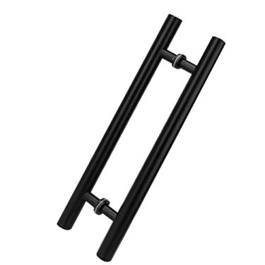 Imagem de Puxadores de porta modernos com barra de pressão de dupla face puxadores de porta de estilo redondo para portas de entrada interiores e exteriores puxadores de vidro escovado com parafusos de mo