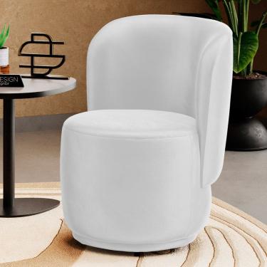 Imagem de Poltrona Orgânica Decorativa Living Molly Couríssimo Branco - Desk Design