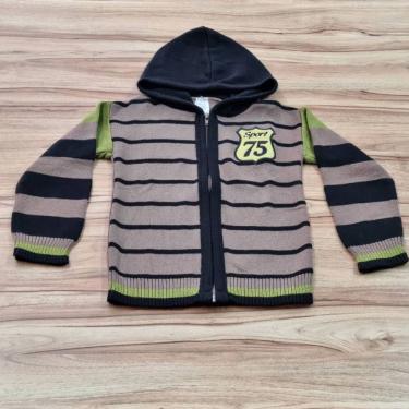 Imagem de Jaqueta Masculina Infantil Inverno Capuz Marrom 4