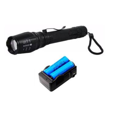 Imagem de Lanterna Led Longo Alcance T6 Ultra Forte Militar Tática 2 Baterias B8477