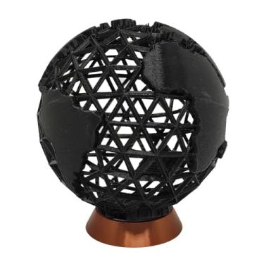 Imagem de Globo Terrestre 3d Vazado Decoração Decorativo Preto Base cor Bronze