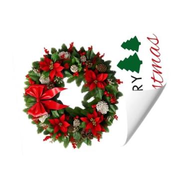 Imagem de Generic Adesivo de parede de guirlanda de Natal, papel de parede decorativo de Natal, arte única, decoração faça você mesmo para janela, sala de estar, sala