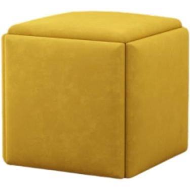 Imagem de Banqueta De Sofá Empilhável, Tamborete De Armazenamento Cubo De Armazenamento Banquinho Assento De Tamborete Impermeável 5 Em 1 Assento, C, 35 * 35 * 36CM
