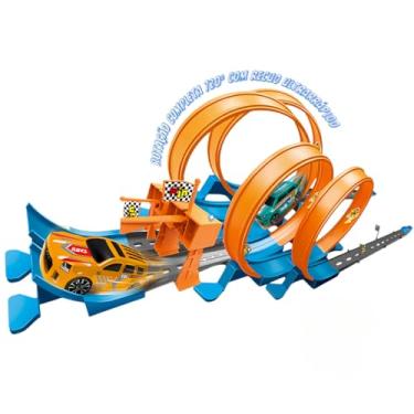 Imagem de Pista de Corrida com Loop 360° Kidino 70 Peças – Autorama Infantil Criativo com Carrinhos e Lançador