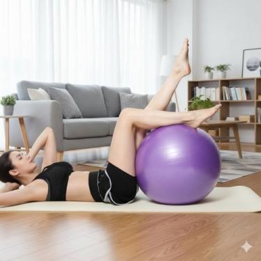 Imagem de Bola Pilates 55cm Yoga Ginástica Fisioterapia Exercícios Abdominal Suiça