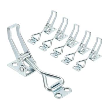 Imagem de HARFINGTON 6 peças de grampo de alternância ajustável M5 x 27 mm 99.8 kg capacidade de retenção 4001 estilo trava de liberação rápida grampos ferrolho para tampa de defumador gabarito caixa de