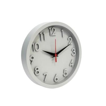 Imagem de Relógio de Parede 3D Silencioso Moderno 24 cm – Decoração de Sala, Escritório e Cozinha(Branco)