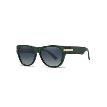 Imagem de Óculos de sol polarizados Fit Over Glasses para mulheres e homens com design quadrado elegante, Verde/verde