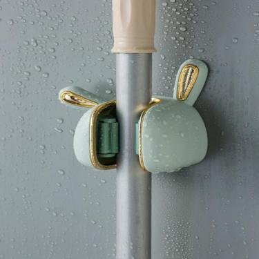 Imagem de Suporte de parede para esfregões de vassouras, suporte de parede para armazenamento doméstico, cozinha, banheiro, garagem, organizador fofo