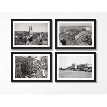 Imagem de Kit 4 Quadros Decoração Porto Alegre Grêmio Inter Retrô