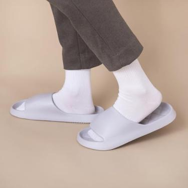 Imagem de Chinelo antiderrapante e confortável, respirável e resistente ao odor para uso doméstico e banheiro, Cinza - 44/45, Medium