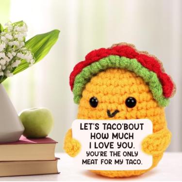 Imagem de Mini presente romântico de taco para namorada – Token de amor de crochê fofo feito à mão para o dia dos namorados, aniversário ou apenas porque
