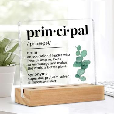 Imagem de Presente de agradecimento do diretor da escola para mulheres e homens, decoração de placa acrílica de definição principal, 10 x 10 cm