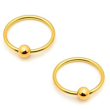 Imagem de Piercing Captive Aço Cirúrgico Dourado PVD - M2 Piercing, 16mm