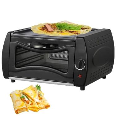Imagem de Máquina de Panquecas Elétrica Multifuncional e Forno Torradeira 2 em 1, 2100w Pode Assar ou Fritar com Bandeja de Assar e Grelha com Frigideira Integrada para Pães,Panquecas