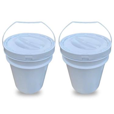Imagem de Balde Plástico 20L Tampa Rosqueavel Para Slime - Kit 2 Pçs