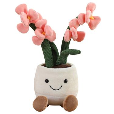 Imagem de Boneca de pelúcia, desenho animado, flor de orquídea, 35 cm, recheada macia