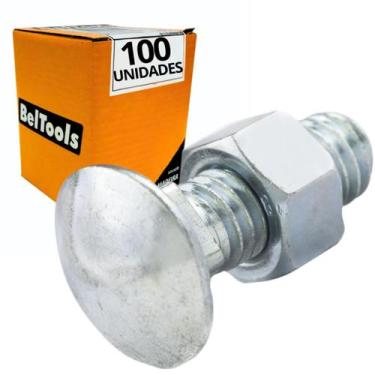 Imagem de 100 Parafuso Aço Carbono 6x40mm FRANCES C/ Porca Belenus - LEROY