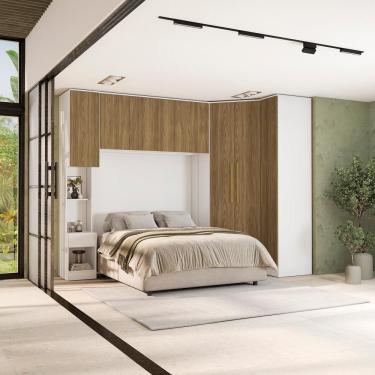 Imagem de Quarto Completo Kappesberg Adapt 7 Peças Branco/nogueira