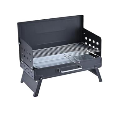 Imagem de FARFELLNY Grelhadores de carvão portáteis atualizados, churrasqueira dobrável ao ar livre, churrasqueira de mesa, churrasqueira pequena, com acessórios de churrasco e tampa, para acampamento ao ar