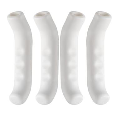 Imagem de 2 pares de capa de alavanca de freio de bicicleta de silicone protetor de manete de freio antiderrapante capa de proteção de manípulo de freio para ciclismo de estrada de montanha, branco