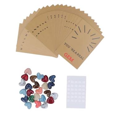 Imagem de TOPINCN Cartões de Dia Dos Namorados Com 24 Pacotes, Cartão de Troca de Mármore Engraçado, Cartões de Dia Dos Namorados Com Pedra Em Formato de Coração para Comunicação de Interação de