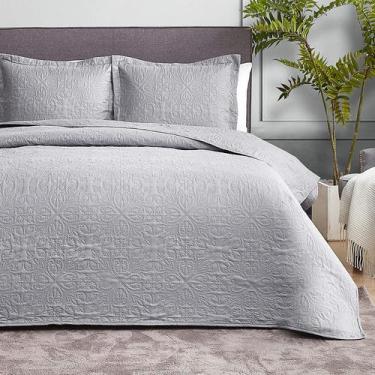 Imagem de Conjunto de edredões cinza Hansleep Queen Size, 3 peças, para toda a t
