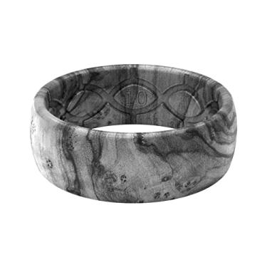 Imagem de Groove Life Anel de casamento de silicone para homens – anéis de borracha respirável para homens, cobertura vitalícia, design exclusivo, anel masculino de ajuste confortável – Nomad, Relic, 12