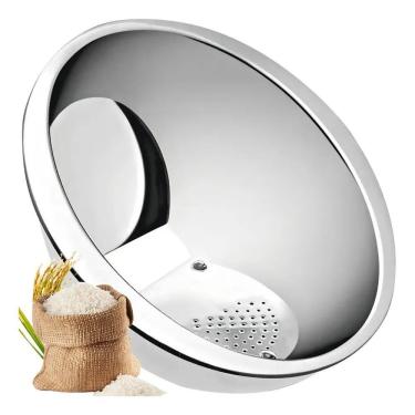 Imagem de 2X Escorredor Lavador De Arroz Massa Legumes Inox Alimentos