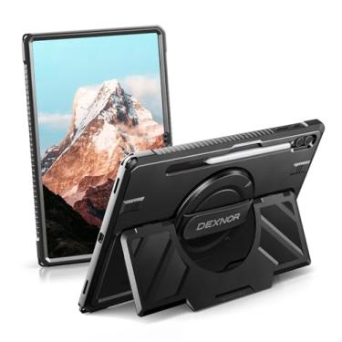 Imagem de Dexnor Capa para Samsung Galaxy Tab S10/S9/S8 Ultra (2024/2023/2022) 37.1 cm, capa protetora resistente à prova de choque com alça de mão giratória de 360°, suporte, protetor de tela e suporte de