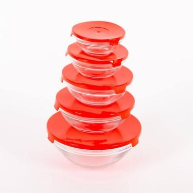 Imagem de Conjunto 5 Potes De Vidro Com Tampa -