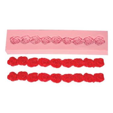 Imagem de Molde Silicone Cordão Mini Rosas 12,0 x 1,0 cm Decoração Artesanato Co