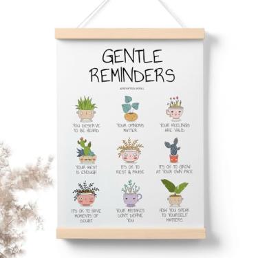 Imagem de PaJiaNi Lembretes suaves de saúde mental, arte de parede autoafirmações, decoração de parede de afirmações positivas, para sala de aula, canto calmo, escola, conselheiro, terapia, escritório, 30 x 40