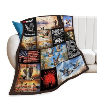 Imagem de Cobertor de pato, cobertor de caça, presentes de patos selvagens, cobertores, coisas de flanela de lã para homens, meninos, mulheres, amantes de meninas, adultos, roupa de cama macia, presente para