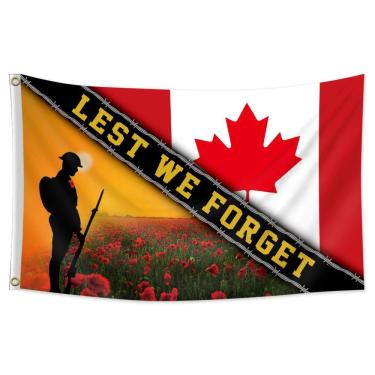 Imagem de Bandeira do Dia da Memória do Canadá para que não esqueçamos 150x90cm