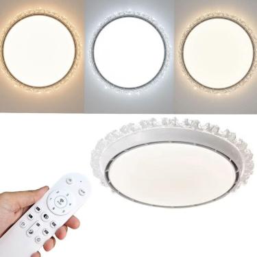 Imagem de Luminaria Ventilador Lustre Sem Helice Cristal Controle Ajustavel 3 Tons 6 Niveis Quarto Sala Casa Escritorio Decoraçao