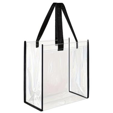 Imagem de Conjunto de 10 sacolas de PVC transparente, bolsas impermeáveis para compras e estádios, bolsas de praia e viagem