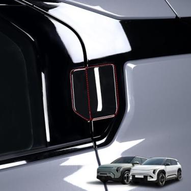 Imagem de Cnaurda Capa de maçaneta de porta externa de carro ABS, 1 conjunto de capa de maçaneta traseira externa compatível com acessórios Kia EV3 2024-2025 (preto)