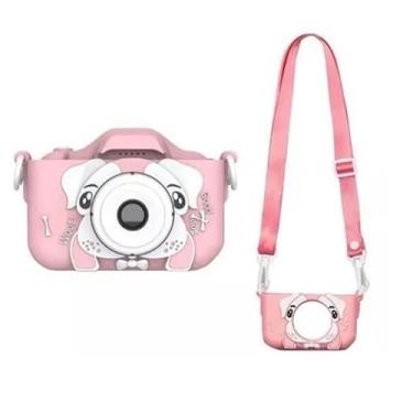 Imagem de Mini Câmera Infantil Mini Recarregável Com Capa Video Jogos Fotos, Suporta Capaz De Tirar Da Vida real (Rosa-dog)