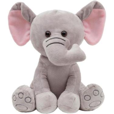Imagem de Elefantinho de Pelúcia Macia 25cm Buba Baby Decoração de Quarto, Meu E