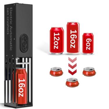 Imagem de Triturador automático de latas, trituradores elétricos de lata montados na parede, esmagador de latas resistente para reciclagem de seltzer de alumínio de 350 g e 473 ml, refrigerante, latas de