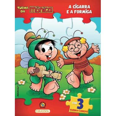 Imagem de Turma Da Mônica Livro Quebra-cabeça - a Cigarra e a Formiga - Com 3 Qu