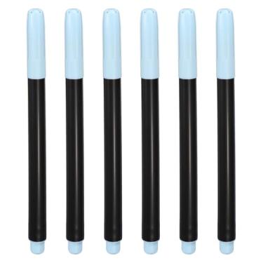 Imagem de PATIKIL Marcadores permanentes de tecido azul claro para panos, conjunto de canetas permanentes em plástico, madeira, pedra, metal e vidro para colorir, desenhar, escrever, marcação, 6 unidades