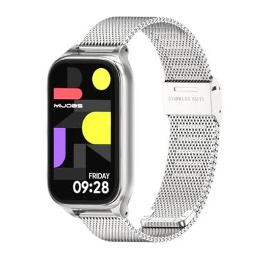 Imagem de MIJOBS Pulseira para Xiaomi Smart Band 9 Active/Redmi Smart Band 3 de aço inoxidável de substituição para Xiaomi Mi Band 9 Active Fitness Tracker